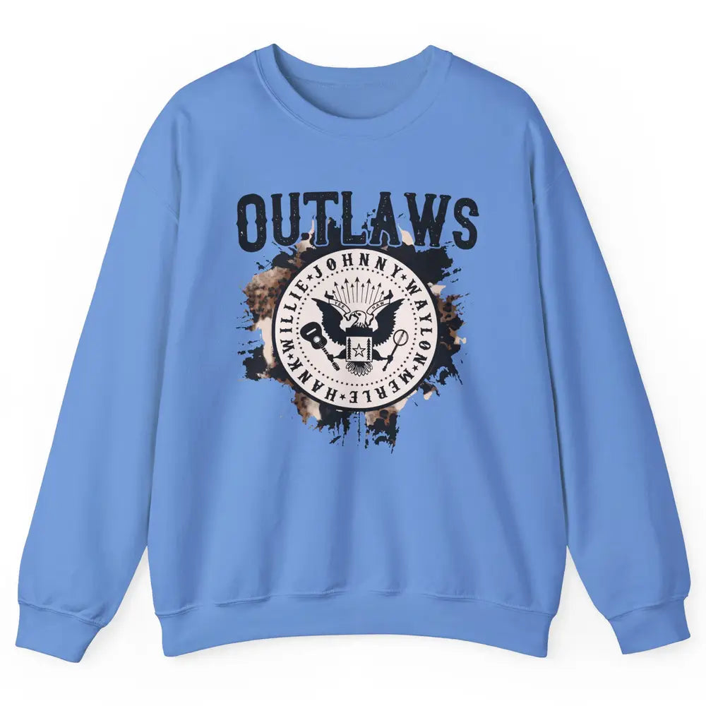 Retro Cowboy Bird Outlaws Western Country Music Cowgirl Unisex Crewneck Sweatshirt