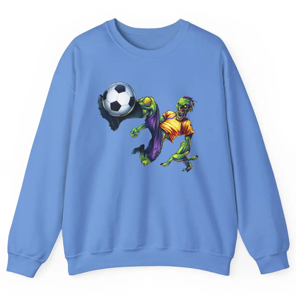Zombie Soccer Striker Halloween Soccer Player Costume Gift Unisex Crewneck Sweatshirt