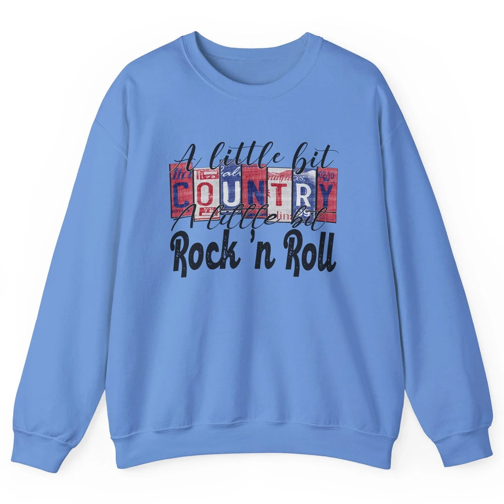 Retro A Little Bit Country A Little Bit Rock n Roll Western Unisex Crewneck Sweatshirt