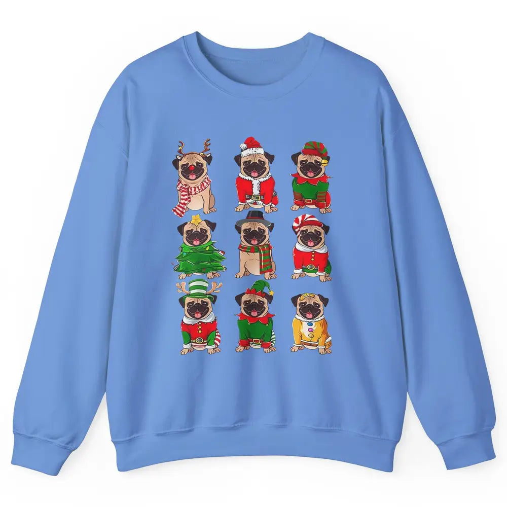Pug Collection Christmas Santa Pug Dog Christmas Pugmas Unisex Crewneck Sweatshirt