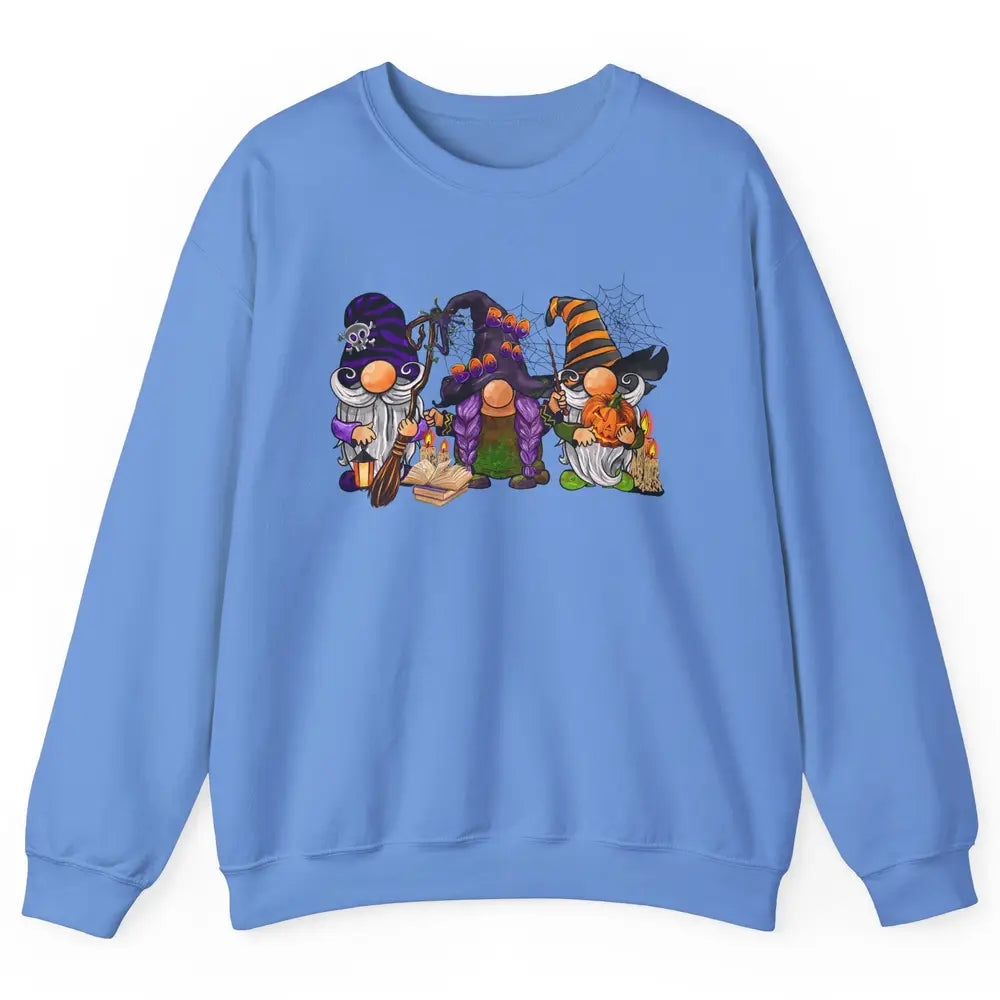 Retro Gnomes Witch Halloween Witchy Gnomies Horror Hallows Unisex Crewneck Sweatshirt
