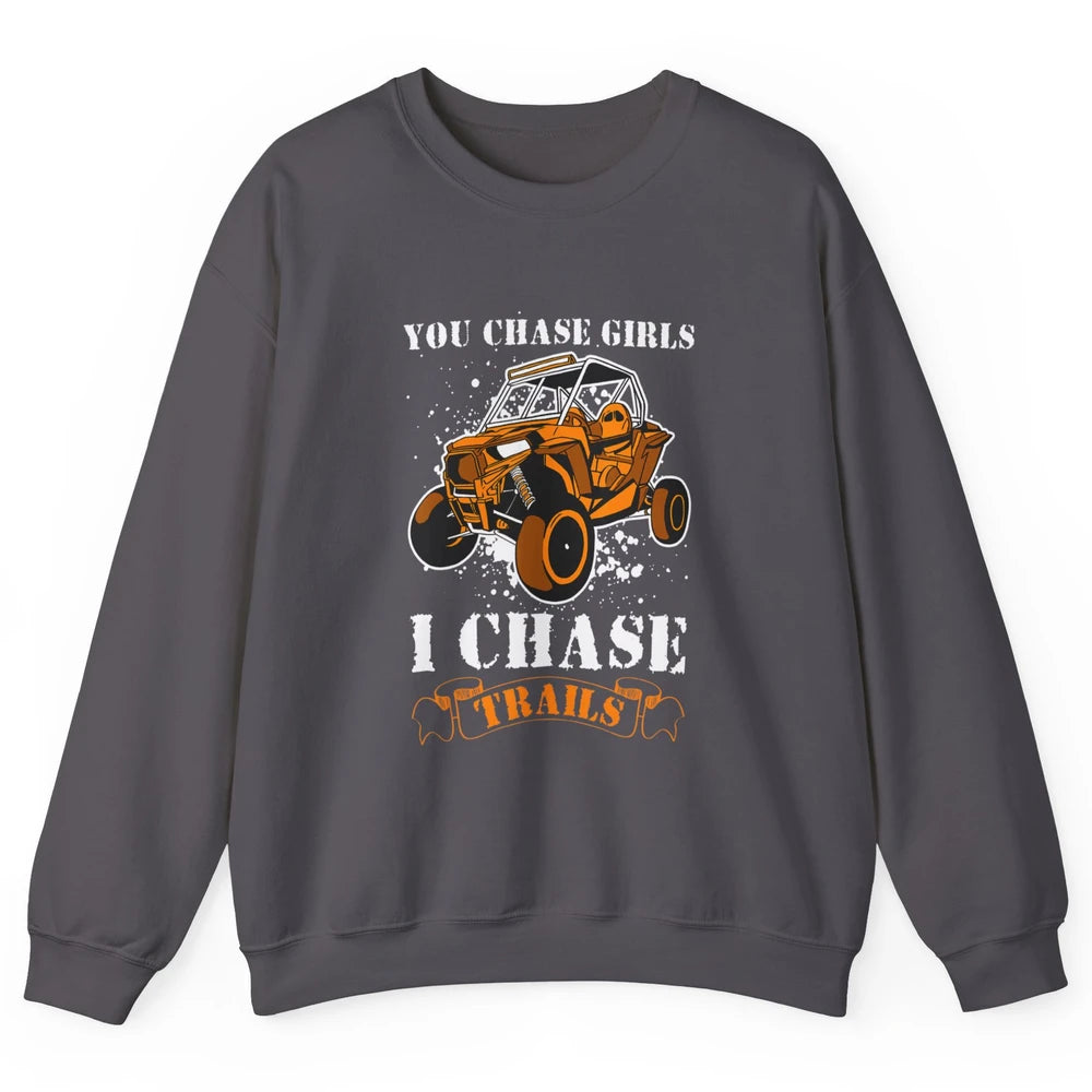 Retro Chase Trails Mud Rider Dirty UTV SXS Rider Offroad Unisex Crewneck Sweatshirt