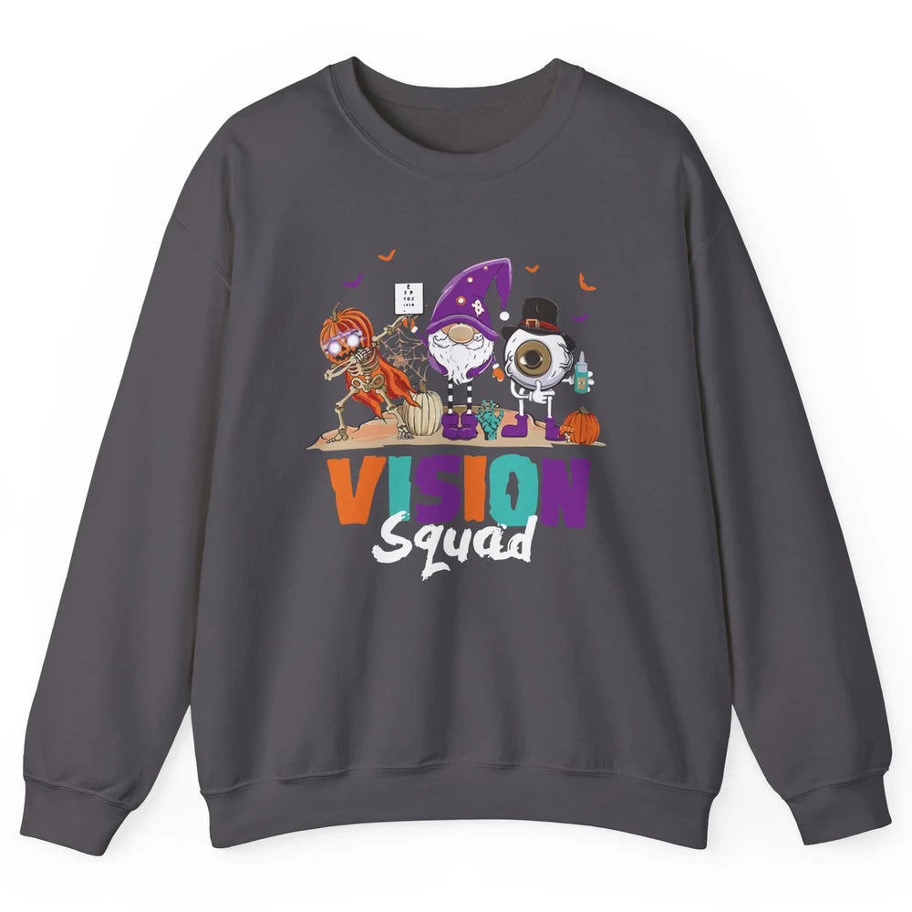 Optometrist Halloween Vision Squad Gnome Pumpkin Optician Unisex Crewneck Sweatshirt