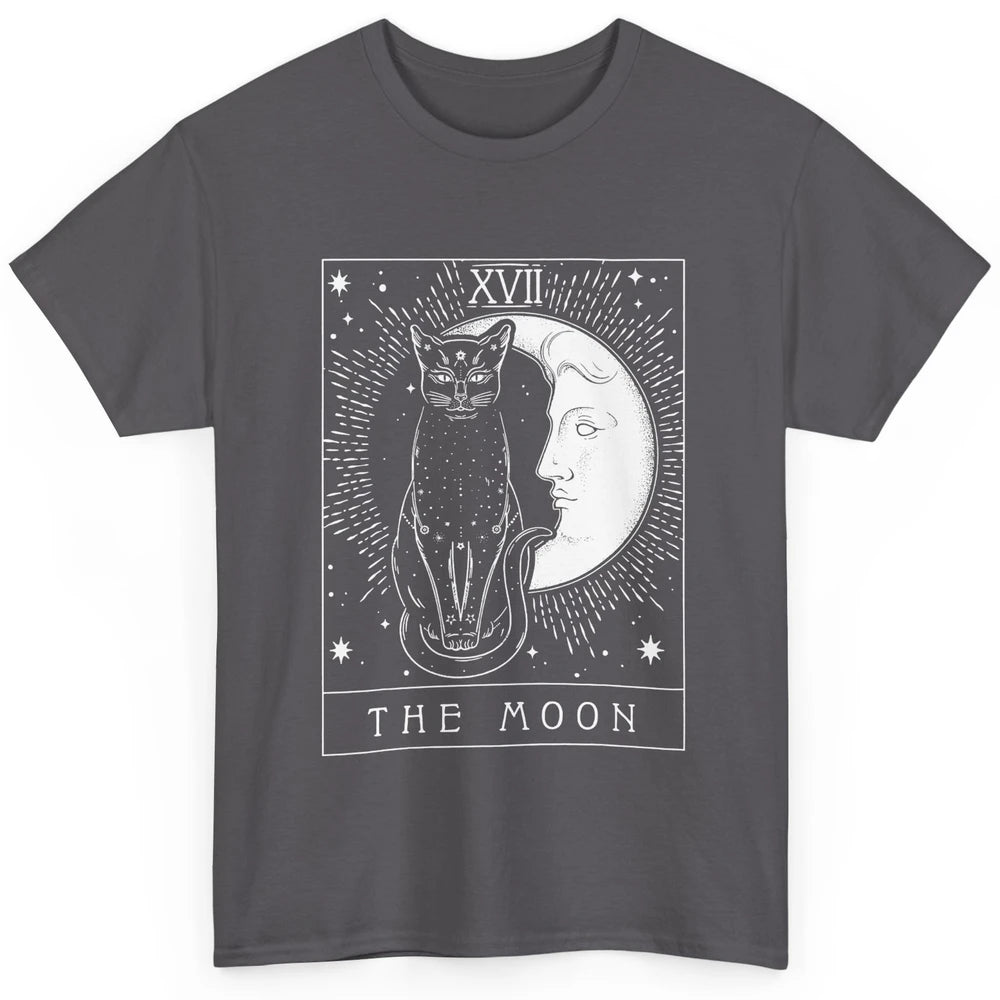 Retro Halloween Gothic Cat The Moon Tarot Card Witchcraft Classic Unisex T-Shirt