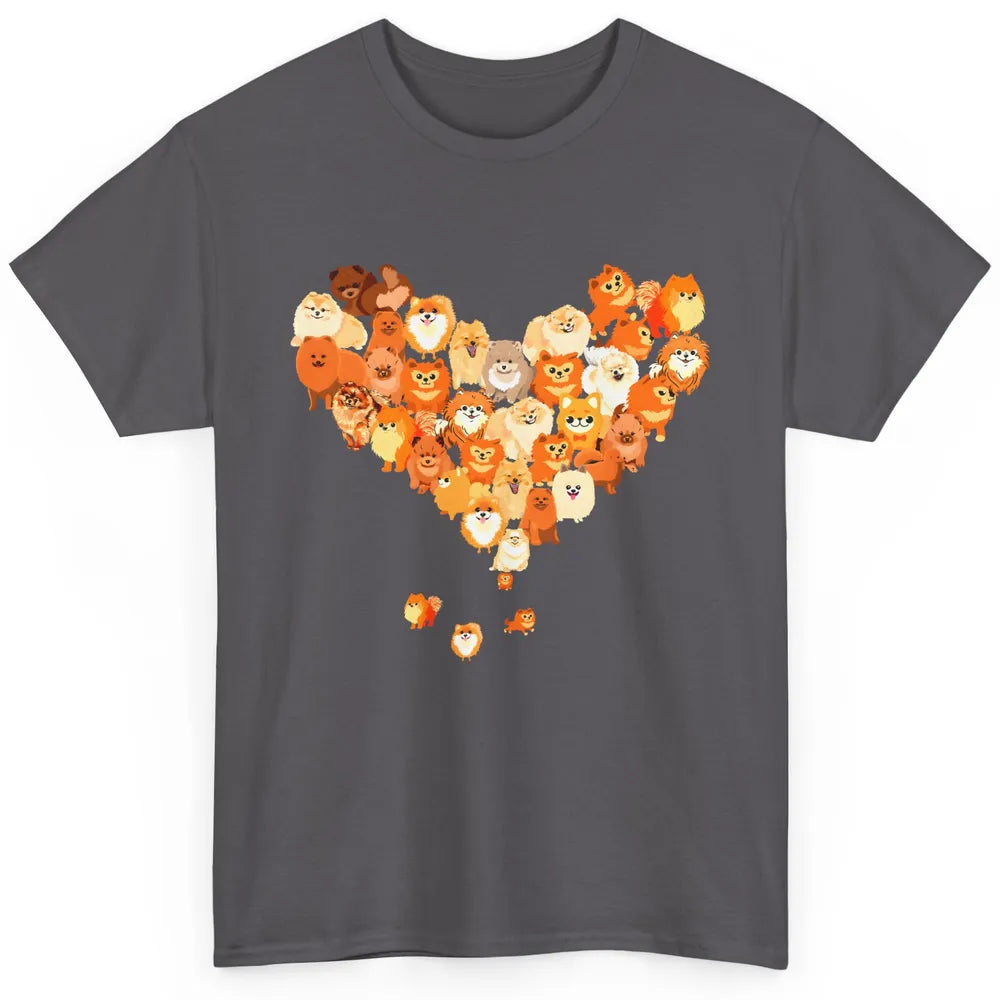 Pomeranian Heart Cute Pomeranian Dog Lovers Gift My Pet Love Classic Unisex T-Shirt