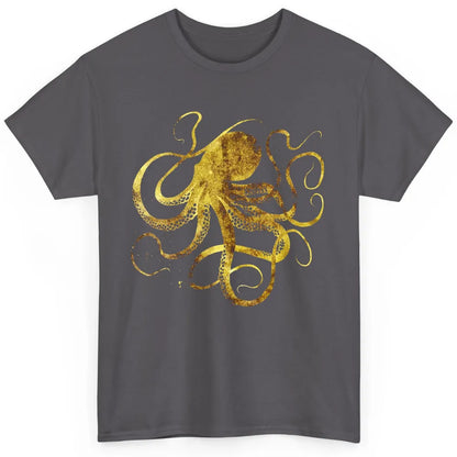 Octopus Japanese Calligraphy Gyotaku Traditional Art Print Classic Unisex T-Shirt
