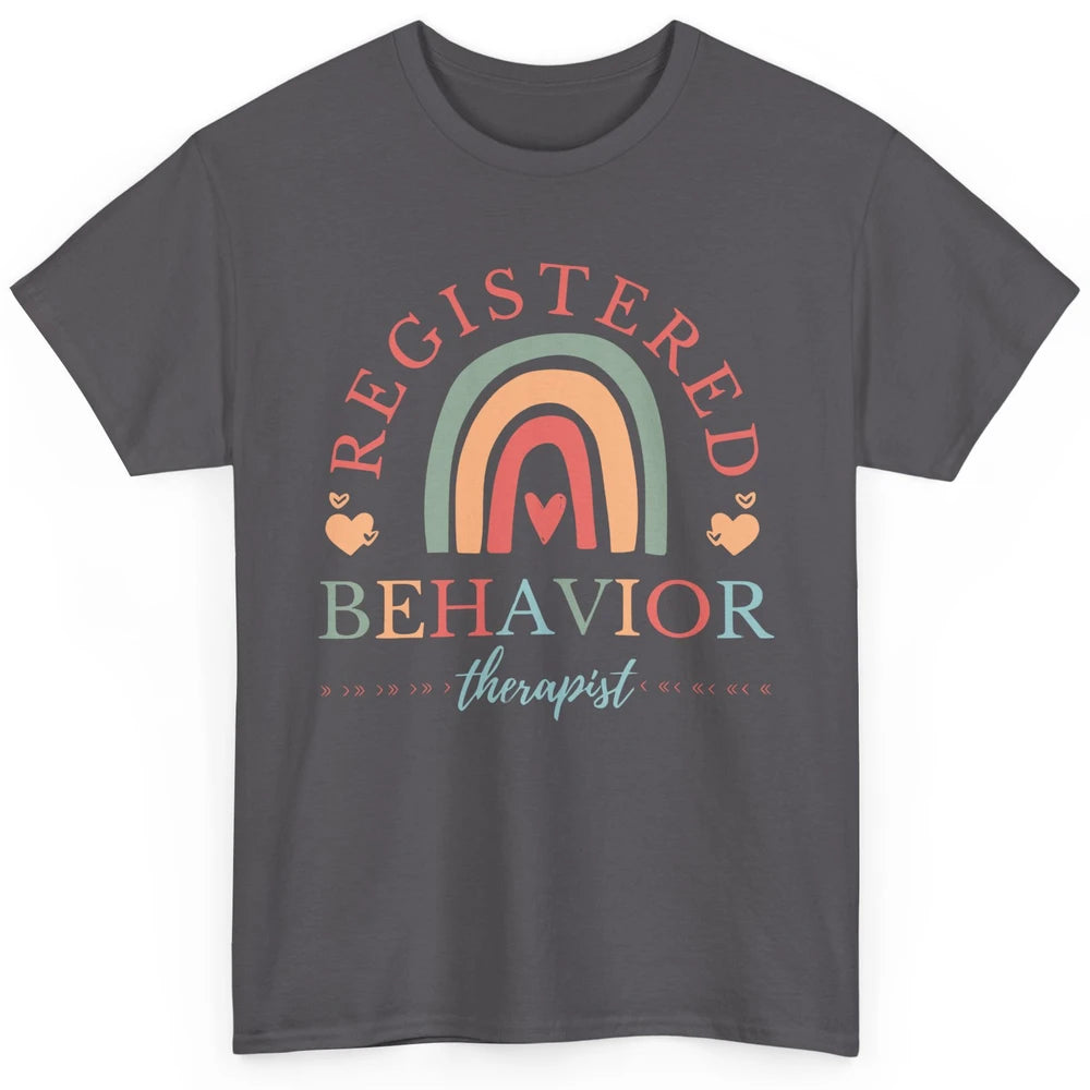 Boho Rainbow Registered Behavior Tech RBT Behavior Therapist Classic Unisex T-Shirt