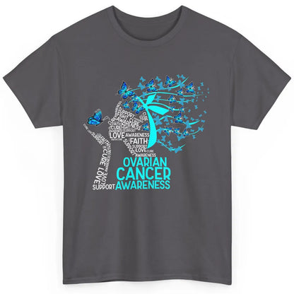 Ovarian Cancer Awareness Hope Love Cure Teal Ribbon Classic Unisex T-Shirt