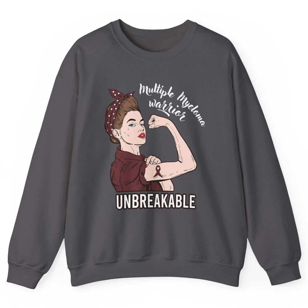 Multiple Myeloma Warrior Unbreakable Myeloma Cancer Survivor Unisex Crewneck Sweatshirt