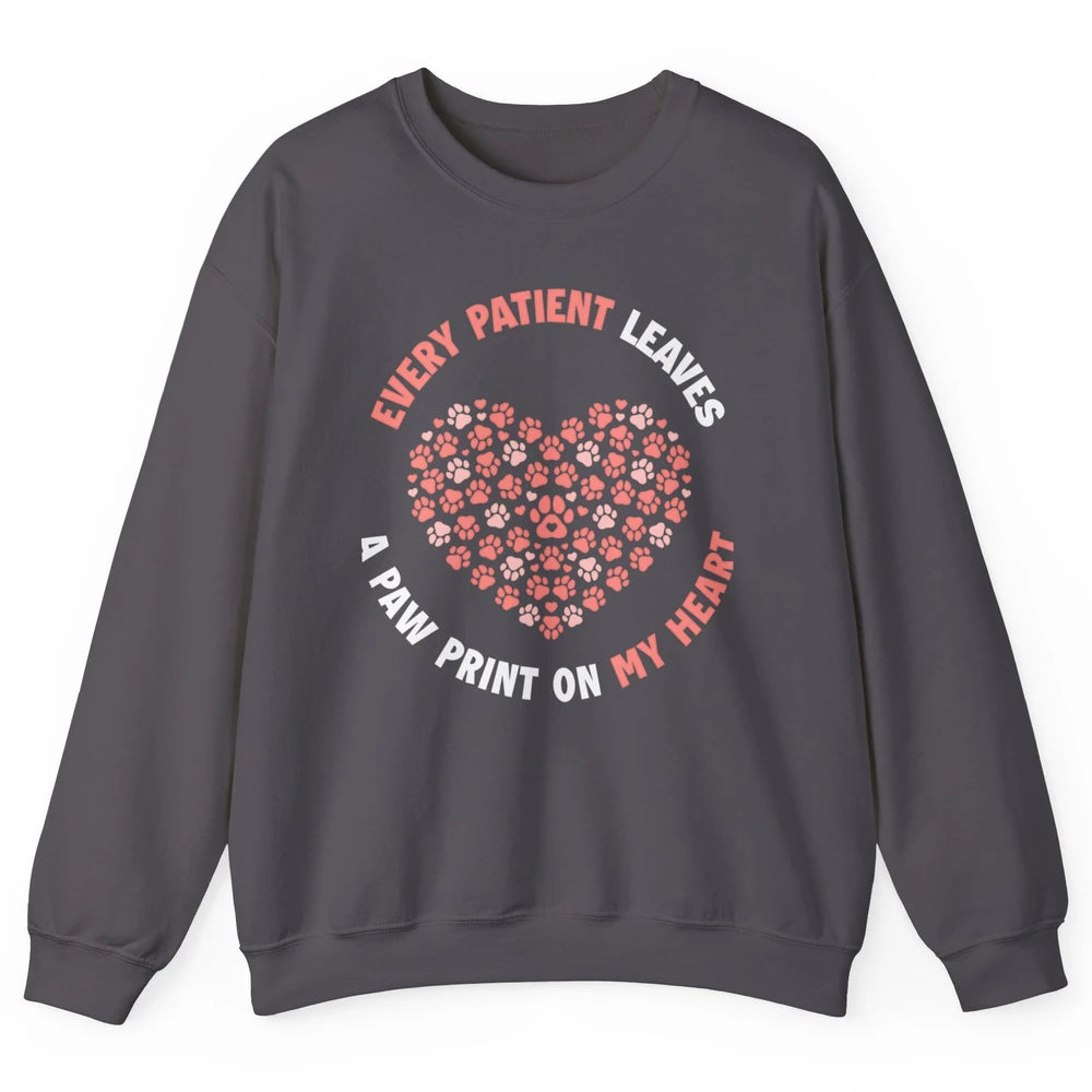 Patient Leaves Paw Heart Veterinarian Love Vet Tech Animal Unisex Crewneck Sweatshirt
