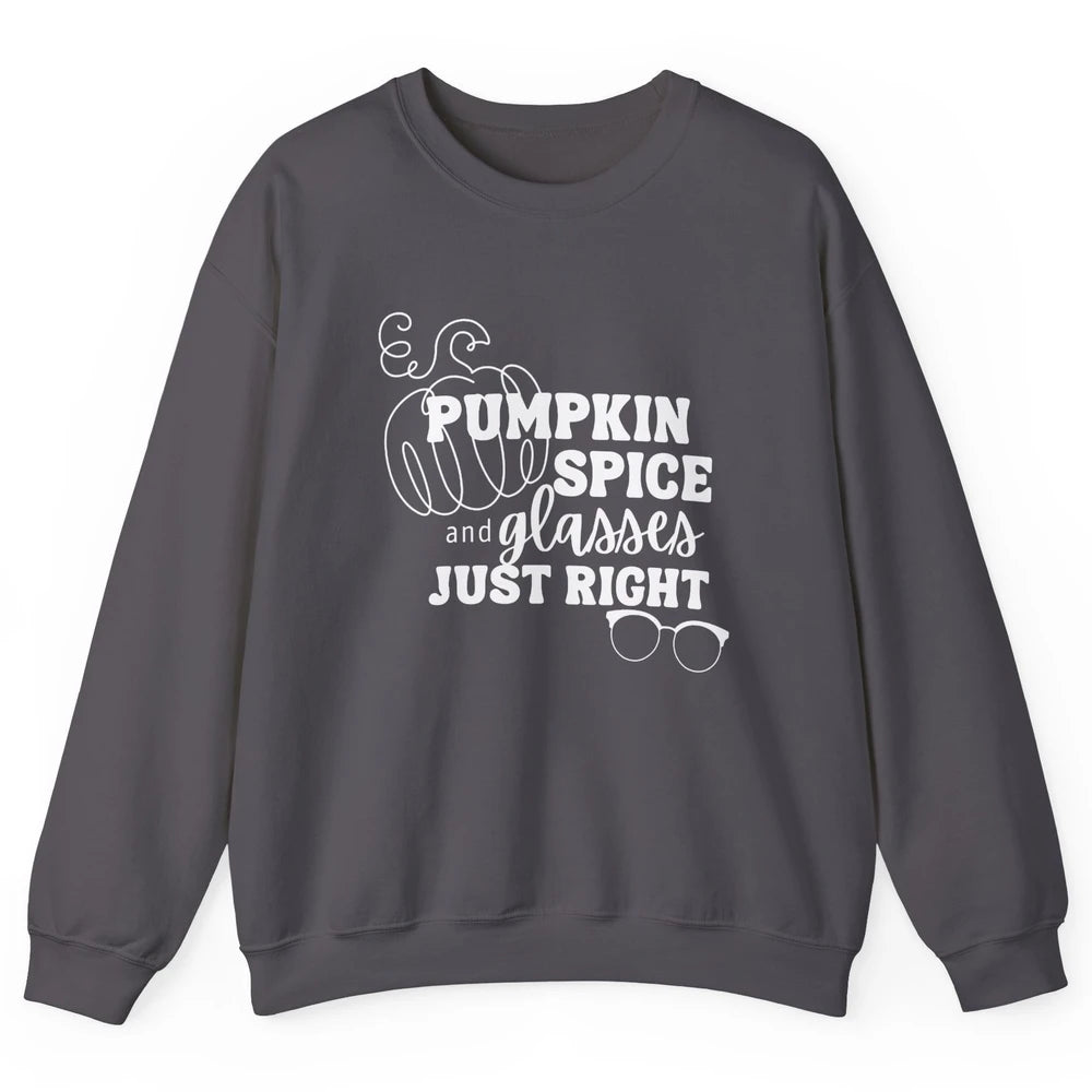 Optometrist Pumpkin Spice Glasses Just Right Optician Fall Unisex Crewneck Sweatshirt