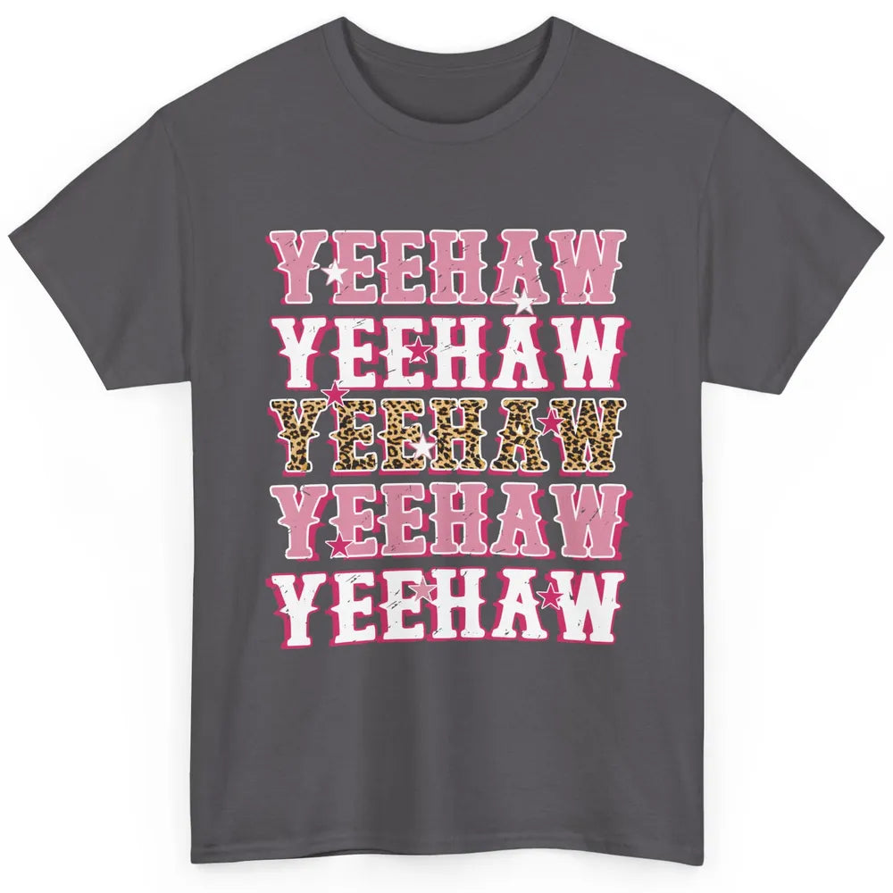 Retro Leopard Yeehaw Western Country Cowboy Cowgirl Costume Classic Unisex T-Shirt