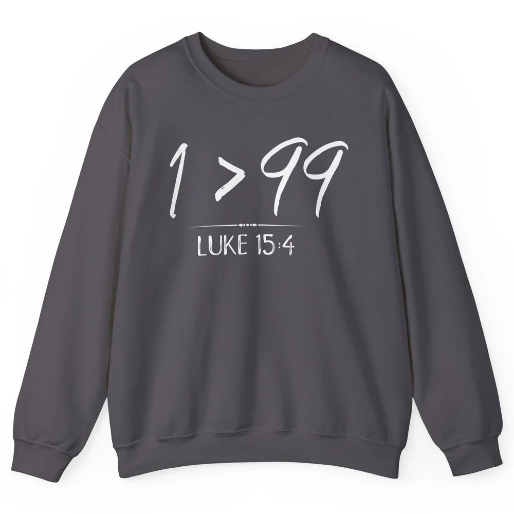 Retro He Left The 99 Rescue Me Christian Jesus Christ Bible Unisex Crewneck Sweatshirt