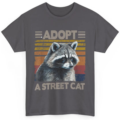 Retro Adopt A Street Cat Raccoon Watercolor Possum Adoption Classic Unisex T-Shirt