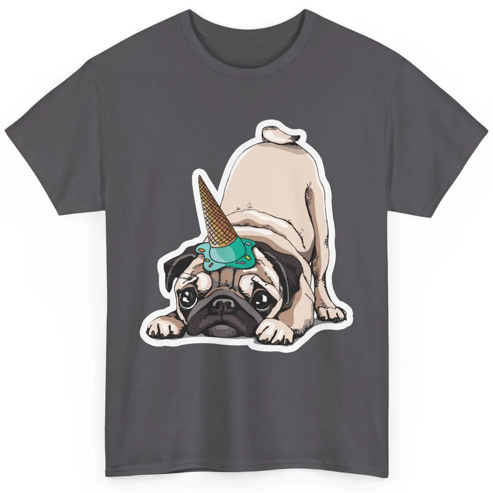 Puppy Pugs Funny Unicorn Pug Dog Lovers Gift Cute Pug Dog Classic Unisex T-Shirt
