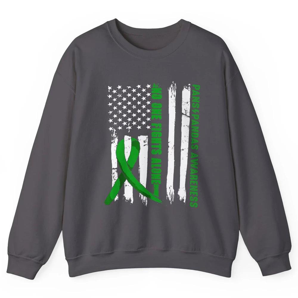 PANS/PANDAS Awareness Retro US Flag No One Fight Alone Unisex Crewneck Sweatshirt
