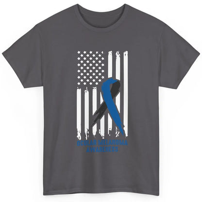 Ocular Melanoma Awareness Ribbon No One Fight Alone US Flag Classic Unisex T-Shirt