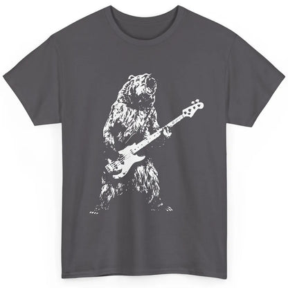 Retro Bear Playing Bass Guitar Bear Guitarist Music Lovers Classic Unisex T-Shirt