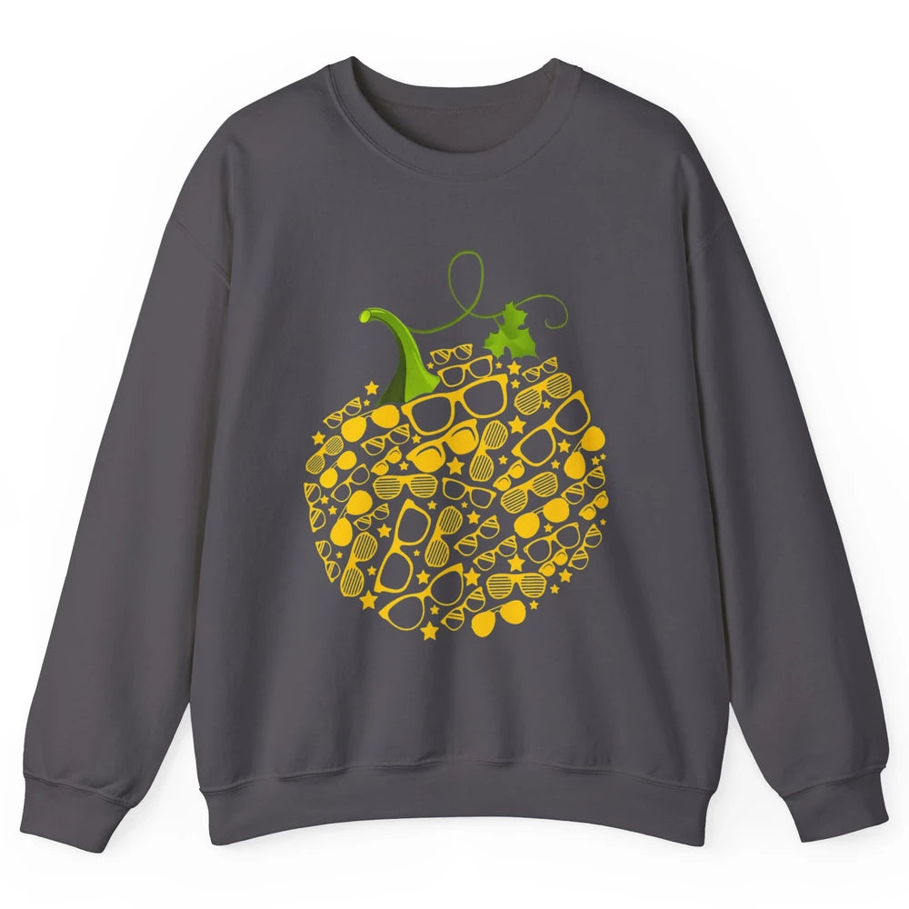 Pumpkin Glasses Optometry Optician Halloween Spooky Season Unisex Crewneck Sweatshirt