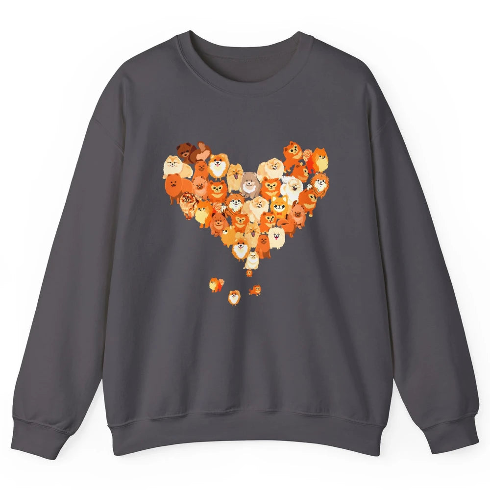 Pomeranian Heart Cute Pomeranian Dog Lovers Gift My Pet Love Unisex Crewneck Sweatshirt