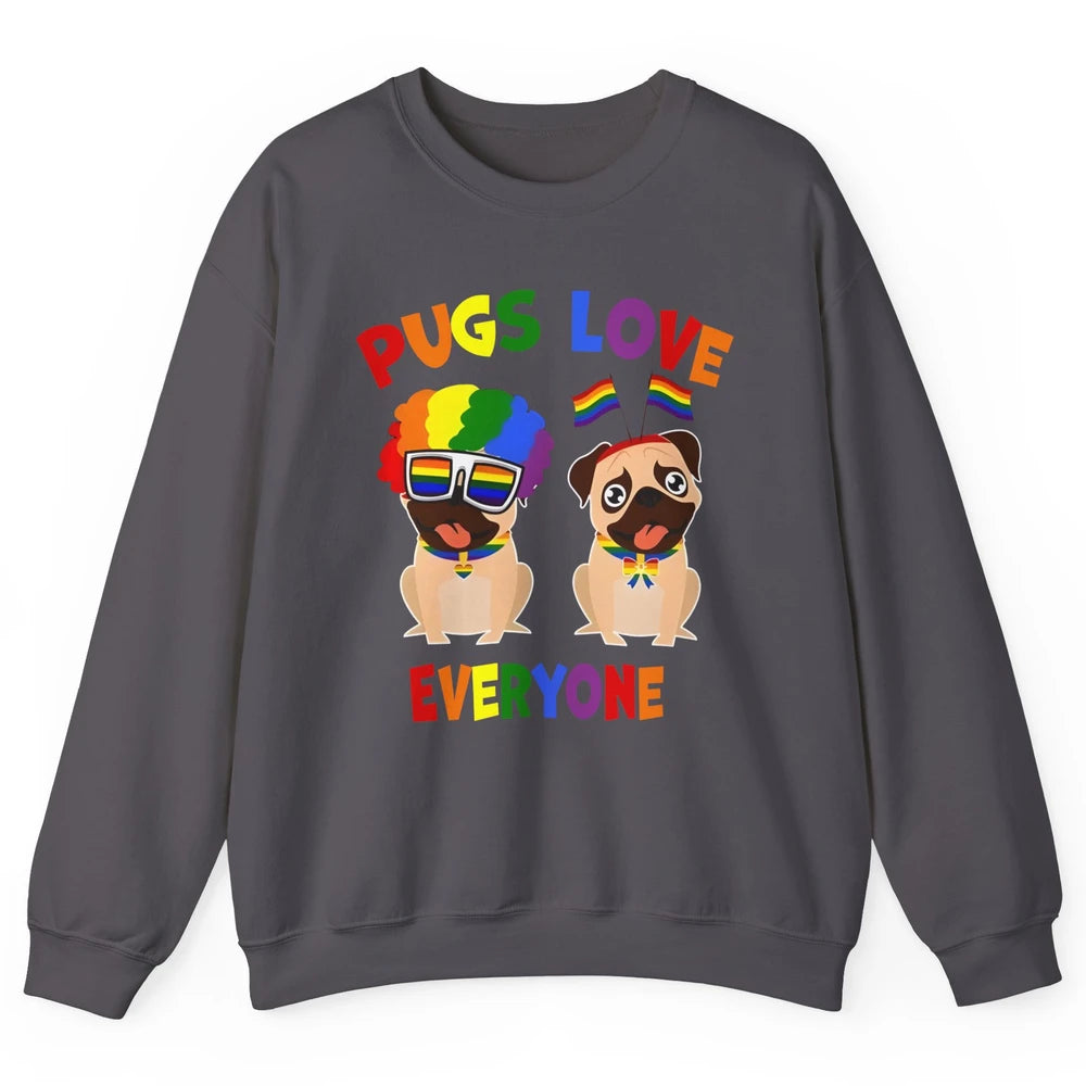 Pride Parade Pugs Love Everyone LGBT Pugs Gay Pride LGBT Unisex Crewneck Sweatshirt