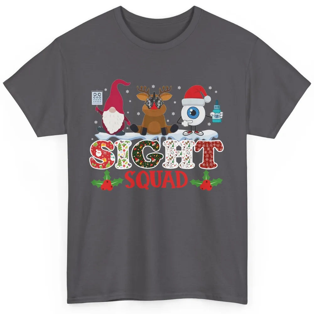 Optometrist Sight Squad Gnome Reindeer Optician Christmas Classic Unisex T-Shirt