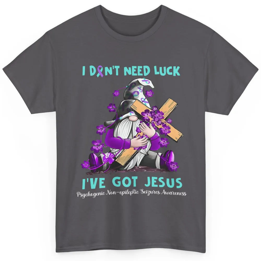 PNES Awareness Gnome I Don't Need Luck I've Got Jesus Faith Classic Unisex T-Shirt