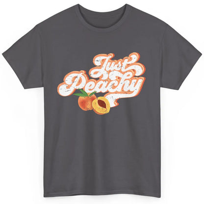 Retro Just Peachy Retro 70s Georgia Peaches Summer Fruit Classic Unisex T-Shirt