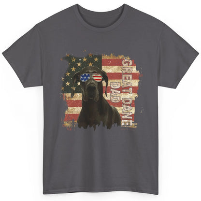 Retro Best Great Dane Dad Ever American Flag 4th Of July Classic Unisex T-Shirt