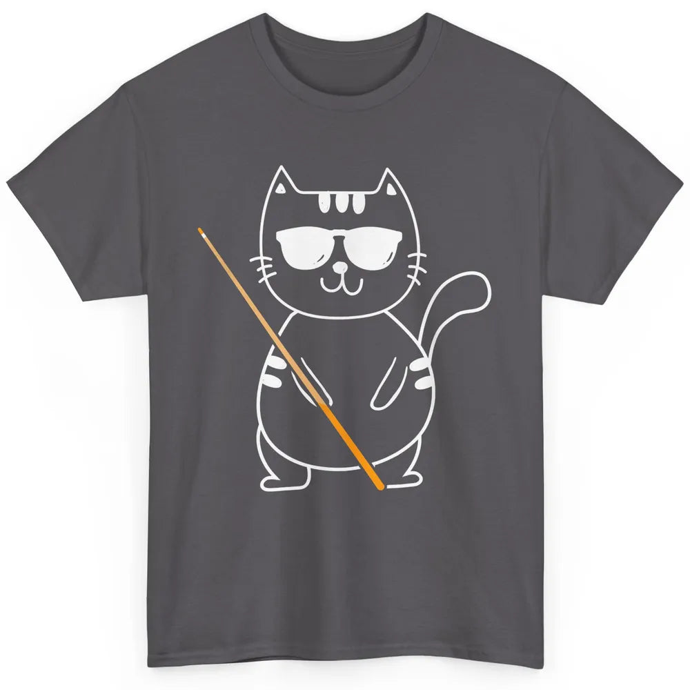 Pool Player Cool Cat Sunglasses Eight Balls Pool Snooker Pun Classic Unisex T-Shirt