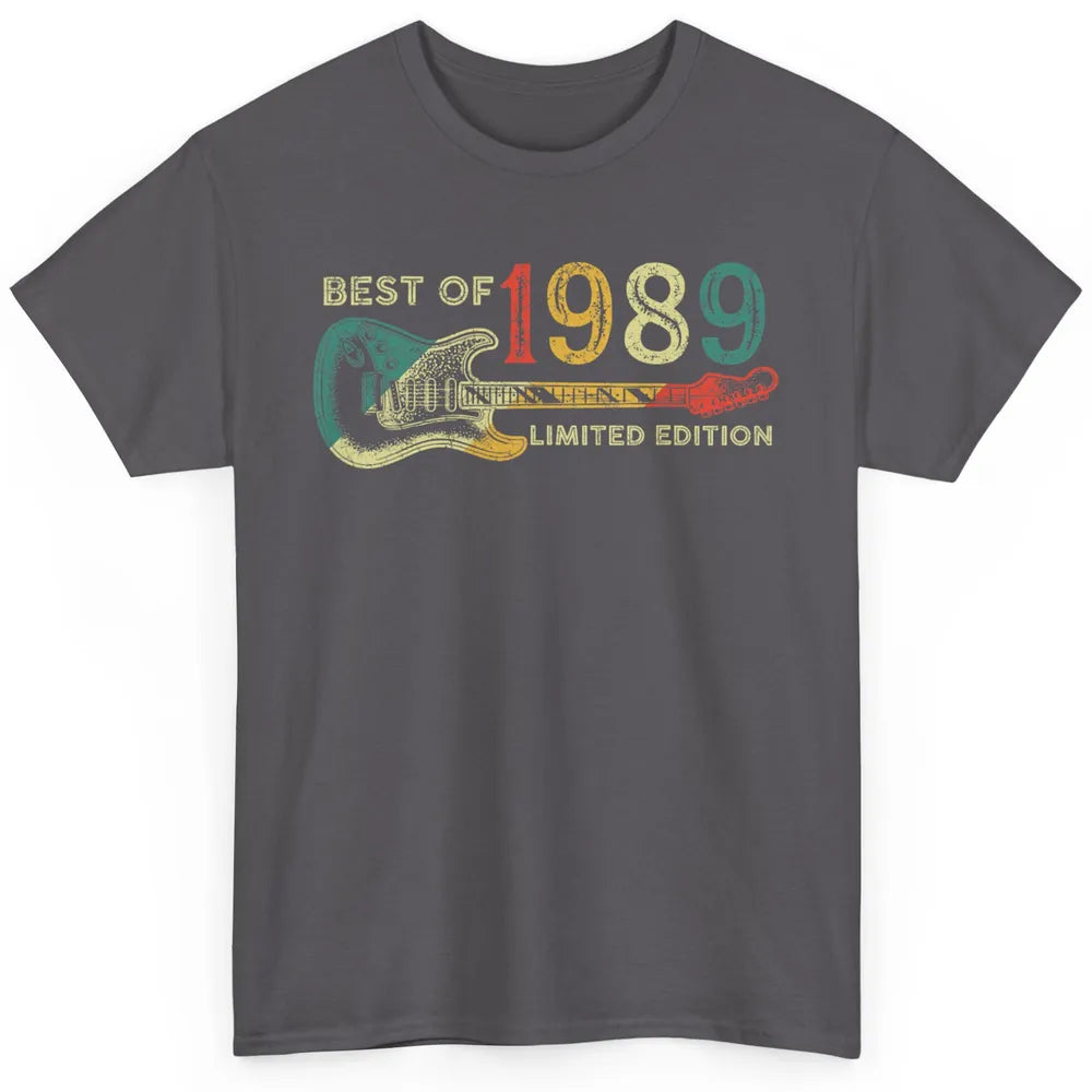 Retro 1989 Electric Guitar Birthday Guitarist Vintage 80s Classic Unisex T-Shirt