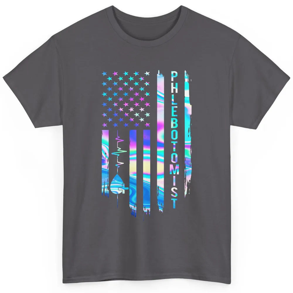 Phlebotomist Flag Blood Lab Vein Phlebotomy Life Nurse PT Classic Unisex T-Shirt