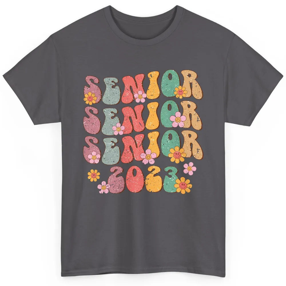Retro Groovy Daisy Senior 2023 Graduation Gift Class Of 2023 Classic Unisex T-Shirt