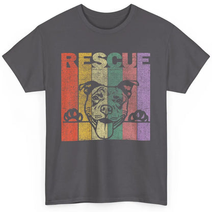 Rescue Dog Pitbull Puppy Adopt Vintage Funny Pet Rescuer Mom Classic Unisex T-Shirt
