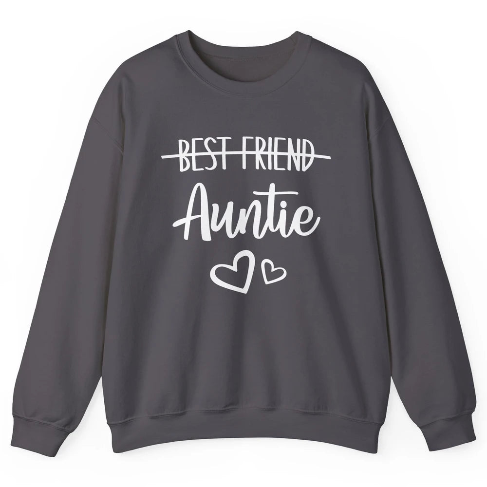 Promoted From Bestie To Auntie Pregnancy Reveal Bestfriend Unisex Crewneck Sweatshirt