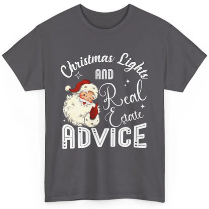 Merry Christmas Xmas Lights Santa Realtor Real Estate Advice Classic Unisex T-Shirt