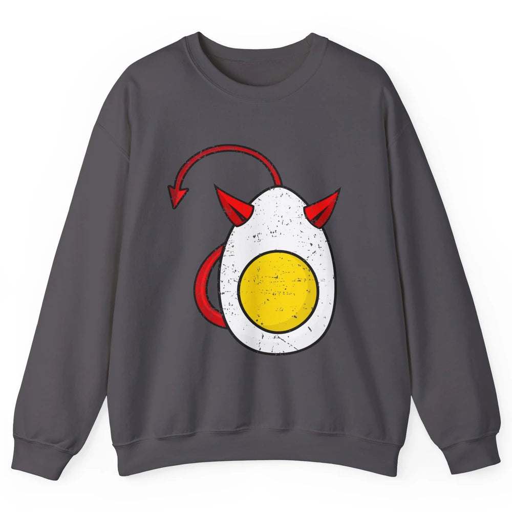 Retro Deviled Egg Funny Halloween Costume Men Women Kids Unisex Crewneck Sweatshirt