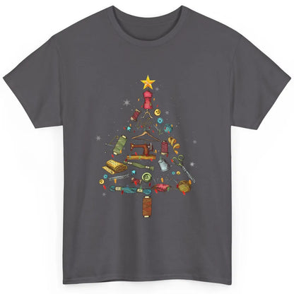 Merry Christmas Sewing Yarn Quilting Xmas Tree Sew Machine Classic Unisex T-Shirt