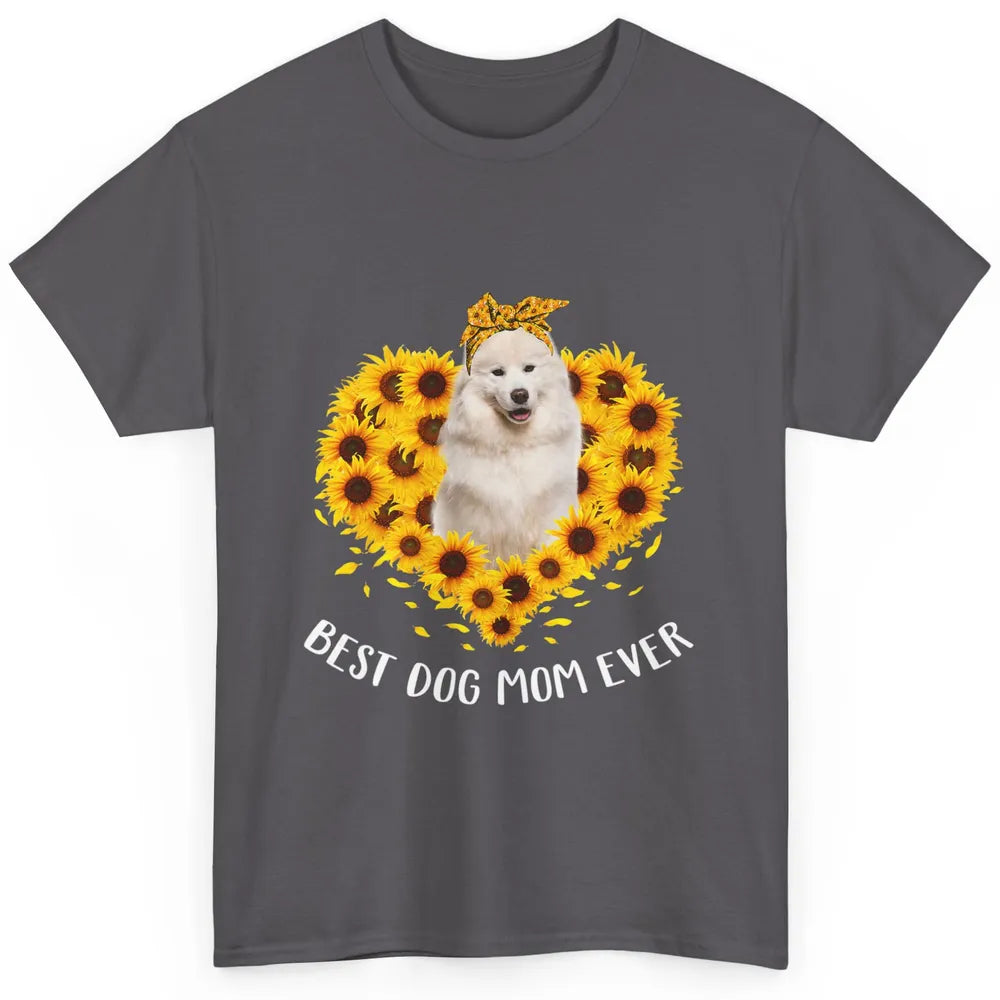 Retro Best Samoyed Dog Mom Ever Mother Puppy Sunflower Heart Classic Unisex T-Shirt