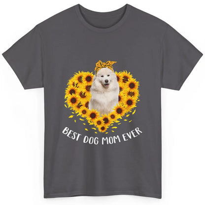 Retro Best Samoyed Dog Mom Ever Mother Puppy Sunflower Heart Classic Unisex T-Shirt