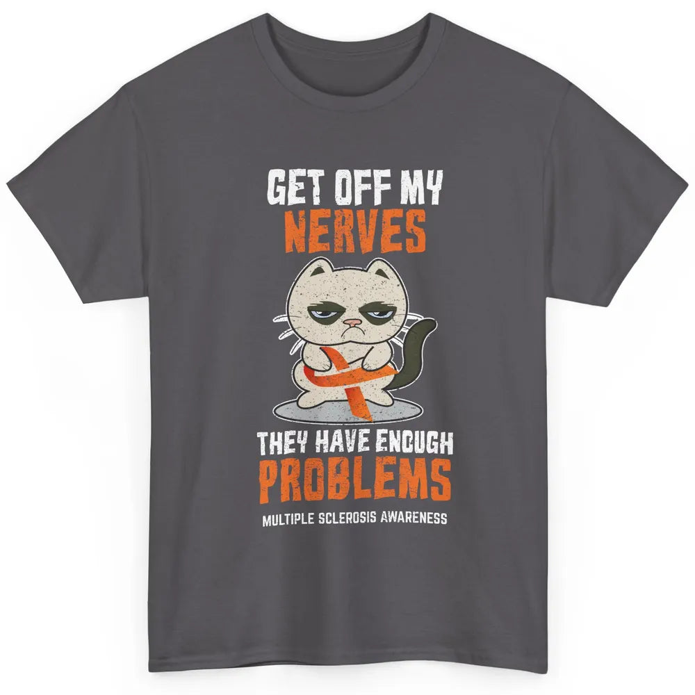 Multiple Sclerosis Awareness Ms Cancer Cat Orange Ribbon Classic Unisex T-Shirt