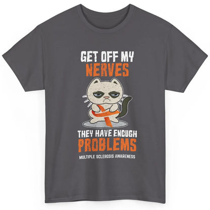 Multiple Sclerosis Awareness Ms Cancer Cat Orange Ribbon Classic Unisex T-Shirt