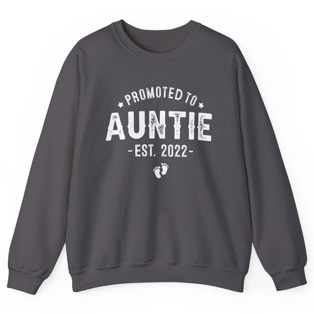 Promoted To Auntie Est 2022 Auntie To Be Pregnancy Reveal Unisex Crewneck Sweatshirt