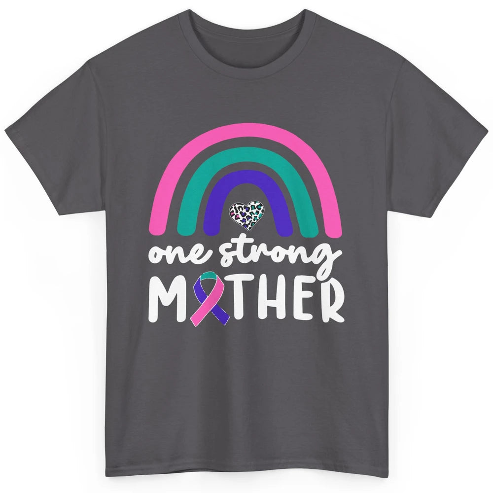 One Strong Mother Teal Rainbow Warrior Thyroid Cancer Month Classic Unisex T-Shirt
