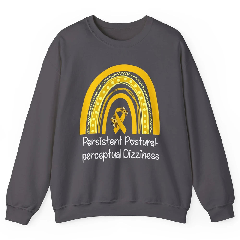 Persistent Postural-perceptual Dizziness PPPD Yellow Rainbow Unisex Crewneck Sweatshirt
