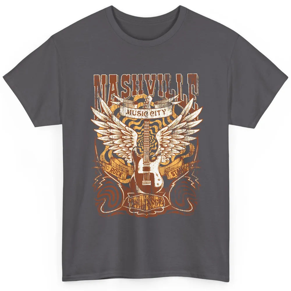 Retro Guitar Nashville Music City Western Country Music Classic Unisex T-Shirt