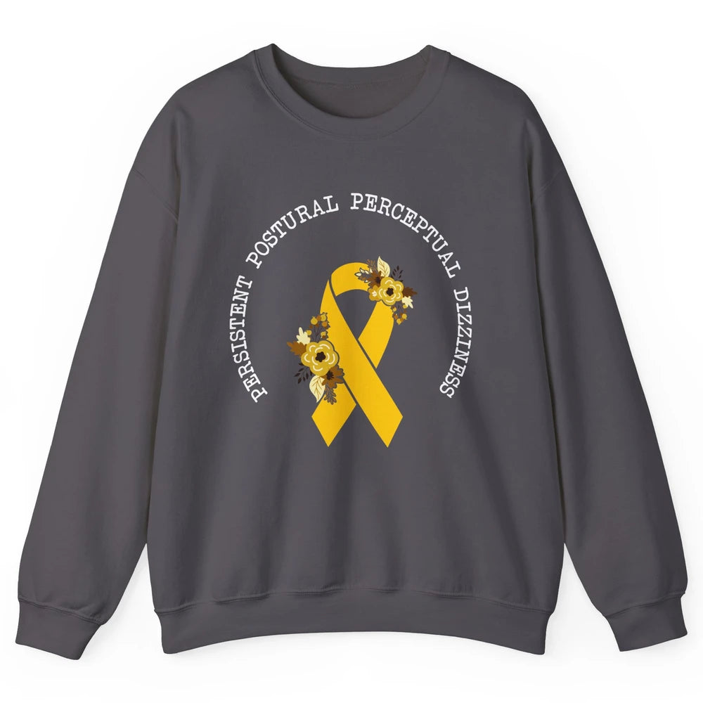 Persistent Postural-perceptual Dizziness PPPD Yellow Ribbon Unisex Crewneck Sweatshirt