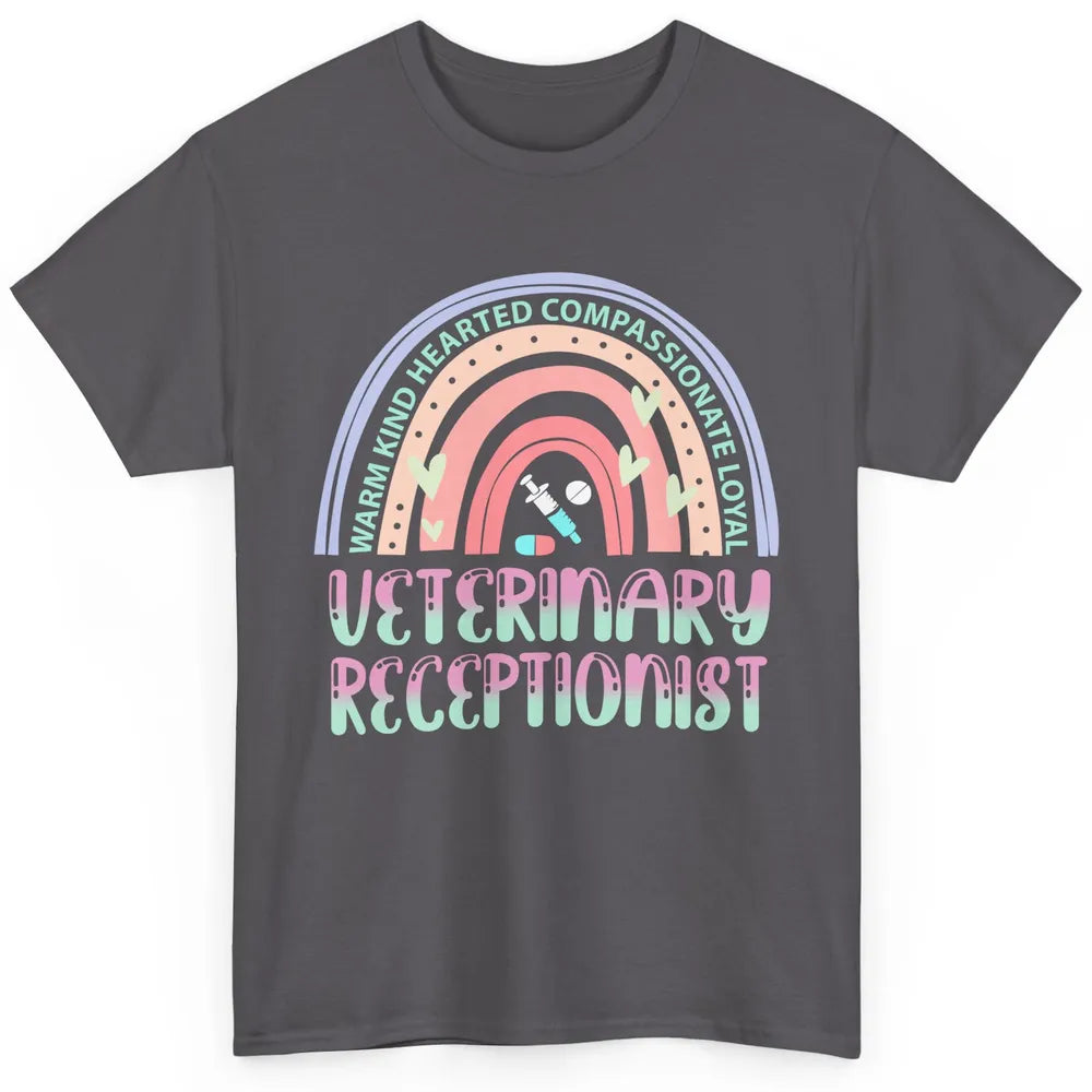Pink Rainbow Veterinarian Receptionist Dog Recue Dog Mom Classic Unisex T-Shirt