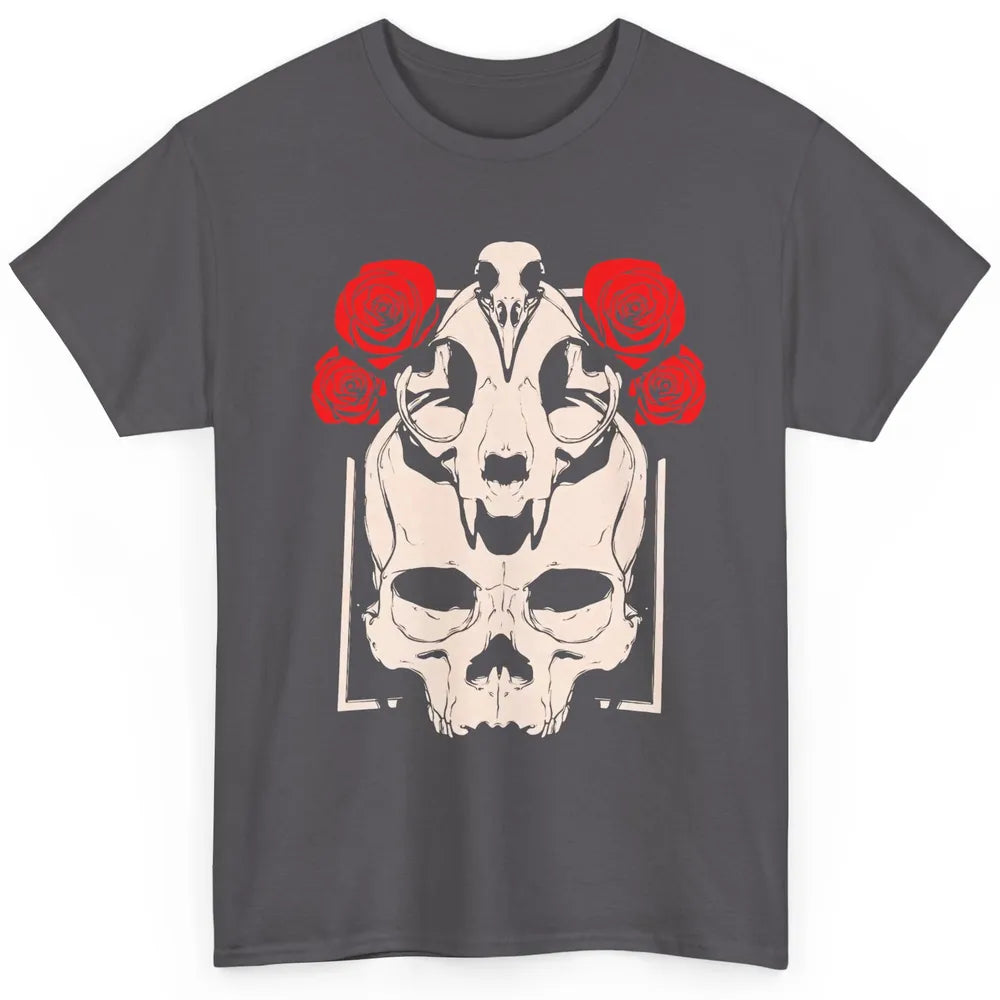 Mystical Skulls Gothic Witch Floral Grunge Magic Occult Edgy Classic Unisex T-Shirt