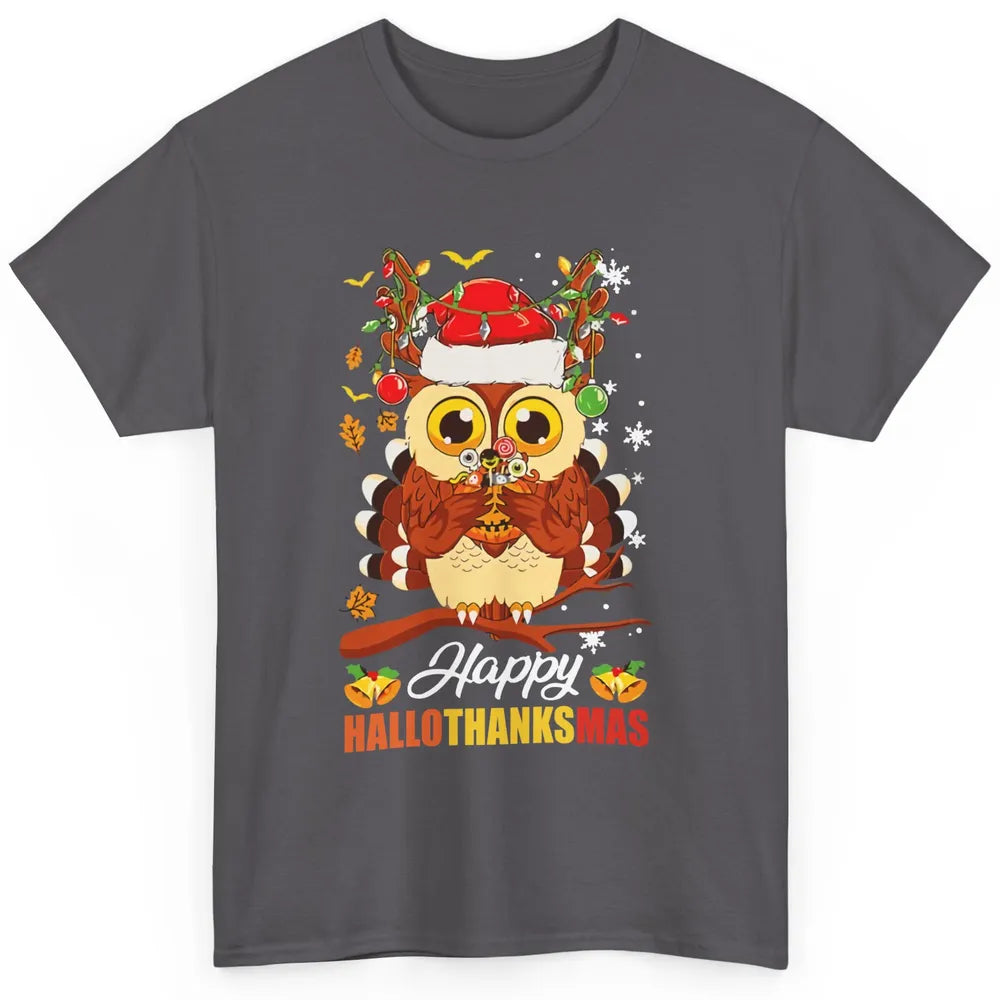 Owl Halloween Owl Thanksgiving Owl Christmas Owl Lovers Gift Classic Unisex T-Shirt